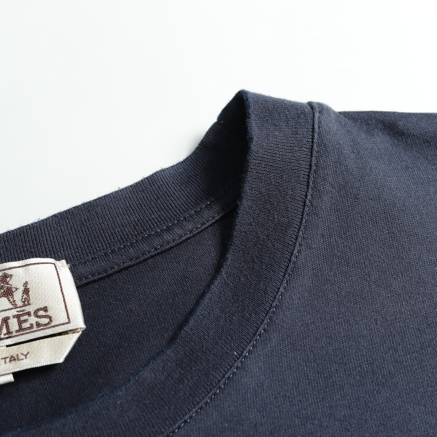 カヴァルカード Tシャツ クルーネック プリント コットン ネイビー エルメス トップス HERMES