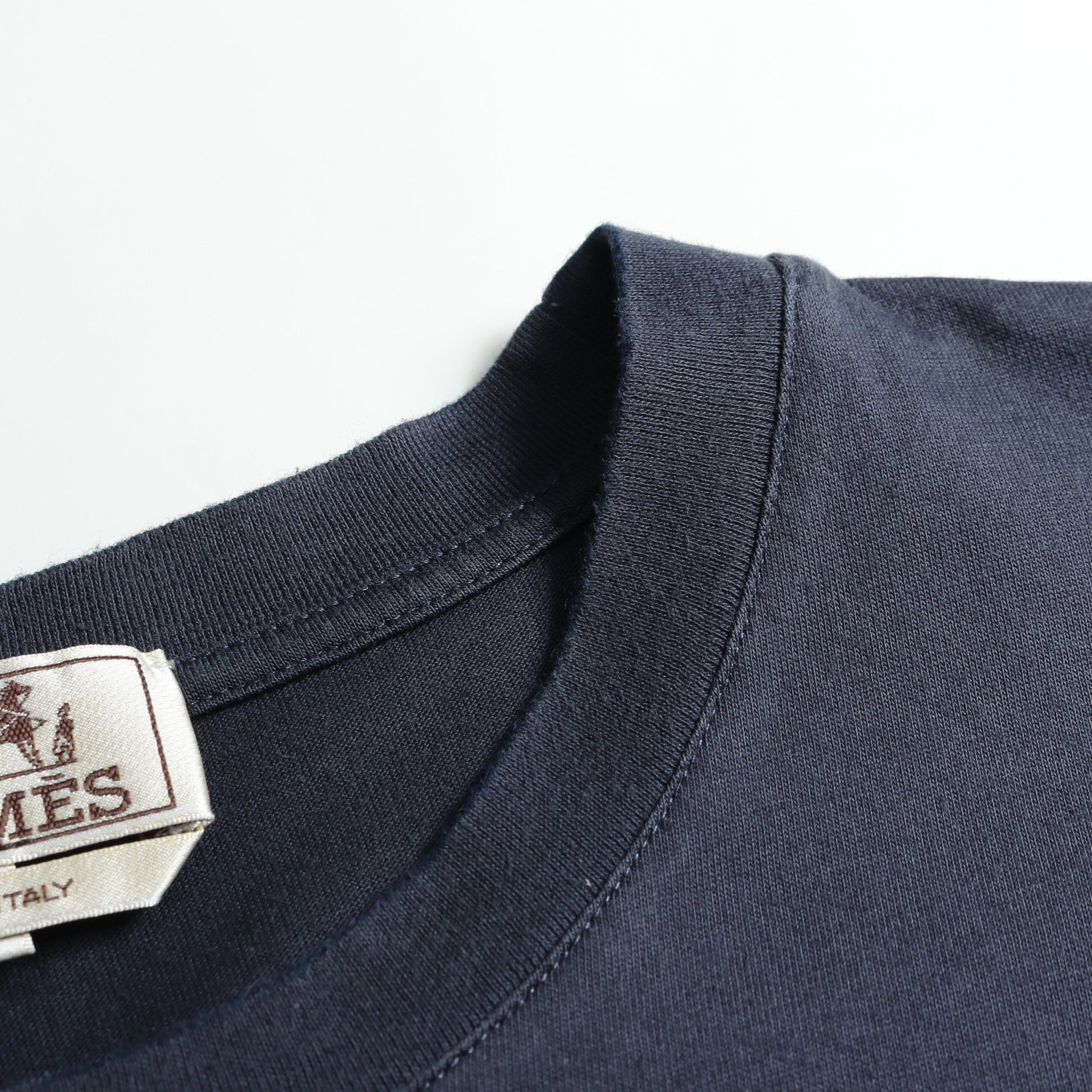 カヴァルカード Tシャツ クルーネック プリント コットン ネイビー エルメス トップス HERMES
