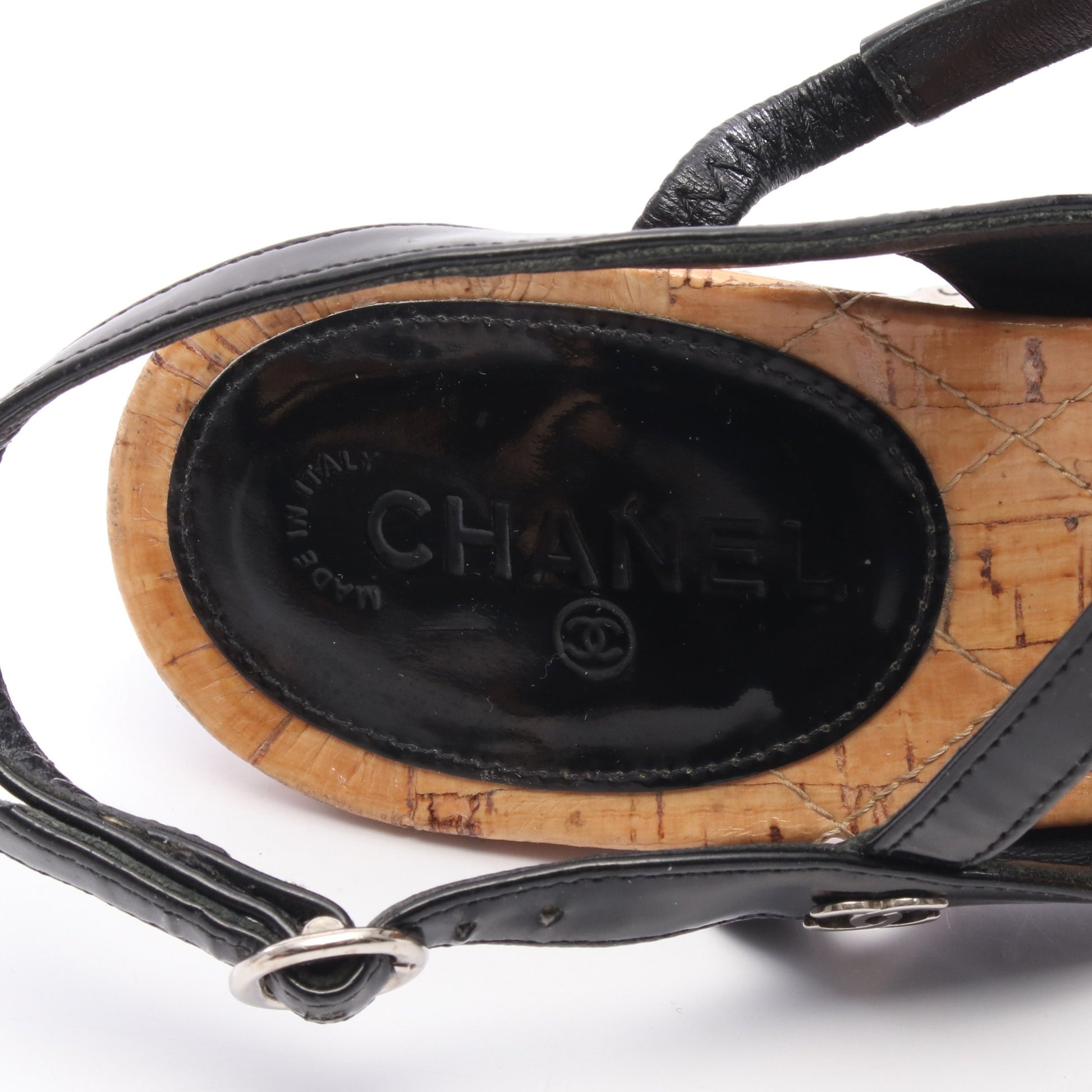ココマーク サンダル エナメルレザー ブラック シャネル シューズ CHANEL