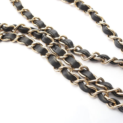 マトラッセ Wフラップ Wチェーンショルダーバッグ ラムスキン ブラック ゴールド金具 シャネル バッグ CHANEL
