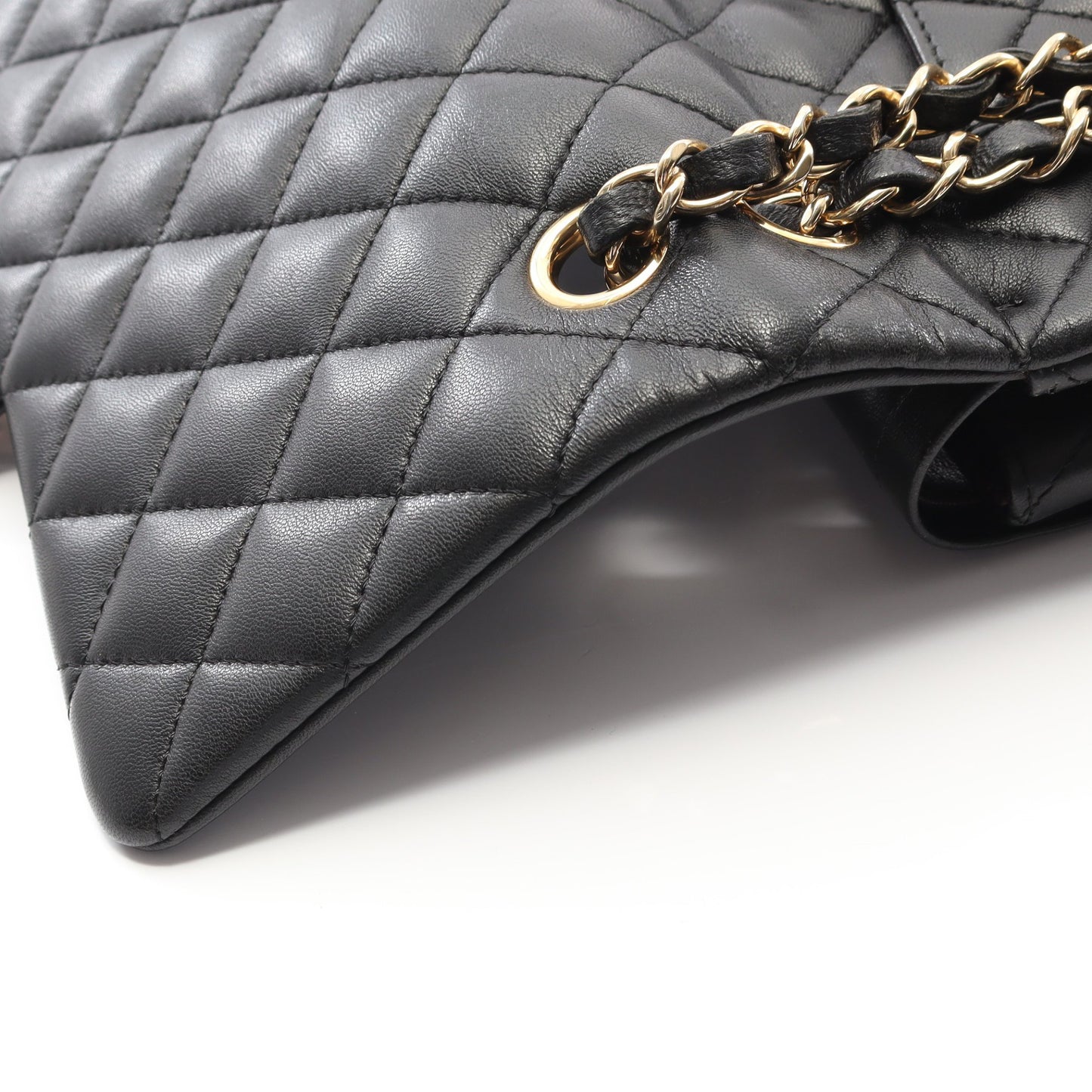 マトラッセ Wフラップ Wチェーンショルダーバッグ ラムスキン ブラック ゴールド金具 シャネル バッグ CHANEL