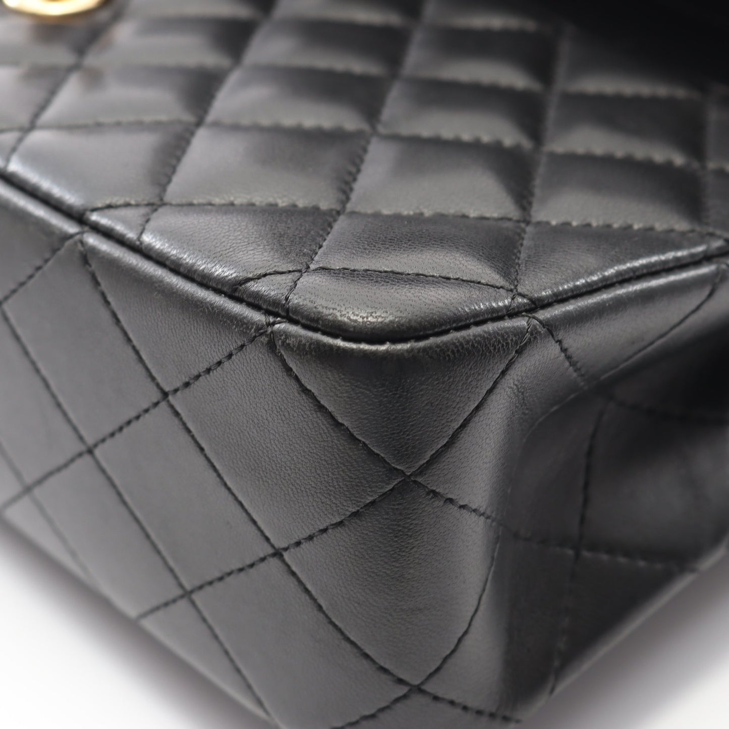 マトラッセ Wフラップ Wチェーンショルダーバッグ ラムスキン ブラック ゴールド金具 シャネル バッグ CHANEL