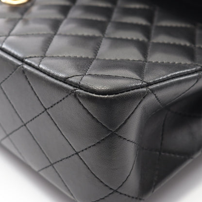 マトラッセ Wフラップ Wチェーンショルダーバッグ ラムスキン ブラック ゴールド金具 シャネル バッグ CHANEL