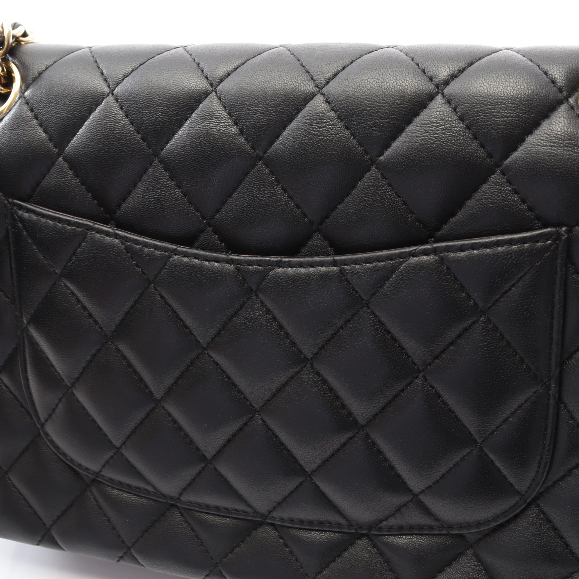 マトラッセ Wフラップ Wチェーンショルダーバッグ ラムスキン ブラック ゴールド金具 シャネル バッグ CHANEL
