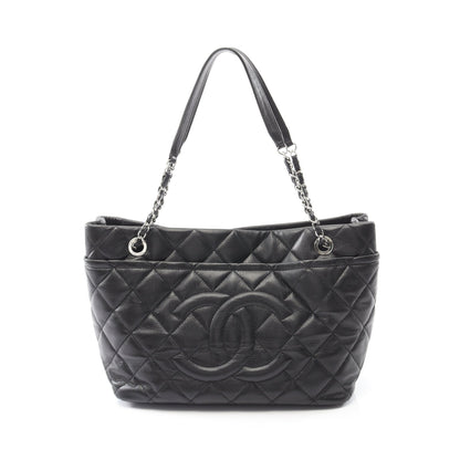 マトラッセ チェーンショルダーバッグ チェーントートバッグ キャビアスキン ブラック シルバー金具 シャネル バッグ CHANEL