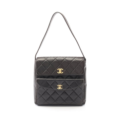 マトラッセ ワンショルダーバッグ ラムスキン ブラック ゴールド金具 シャネル バッグ CHANEL