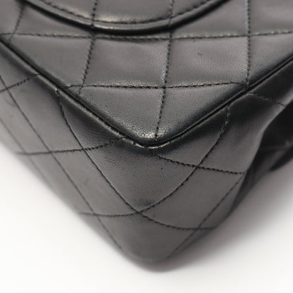 マトラッセ Wフラップ Wチェーンショルダーバッグ ラムスキン ブラック ゴールド金具 ヴィンテージ シャネル バッグ CHANEL