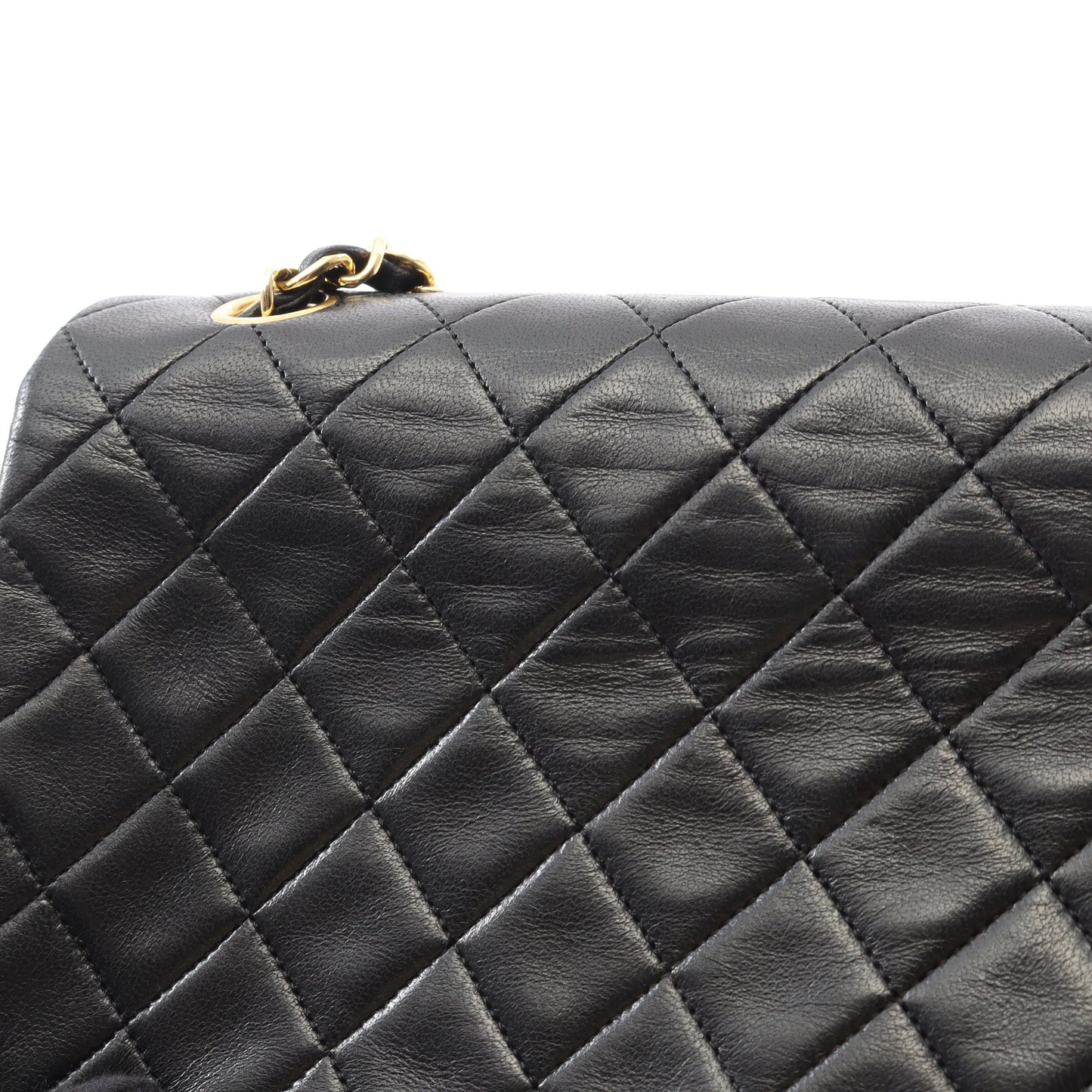 フルフラップ マトラッセ チェーンショルダーバッグ ラムスキン ブラック ゴールド金具 シャネル バッグ CHANEL