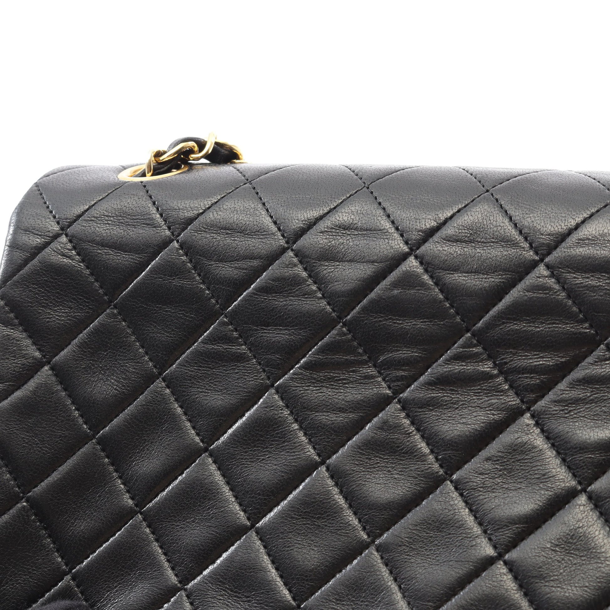 フルフラップ マトラッセ チェーンショルダーバッグ ラムスキン ブラック ゴールド金具 シャネル バッグ CHANEL