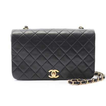 フルフラップ マトラッセ チェーンショルダーバッグ ラムスキン ブラック ゴールド金具 シャネル バッグ CHANEL