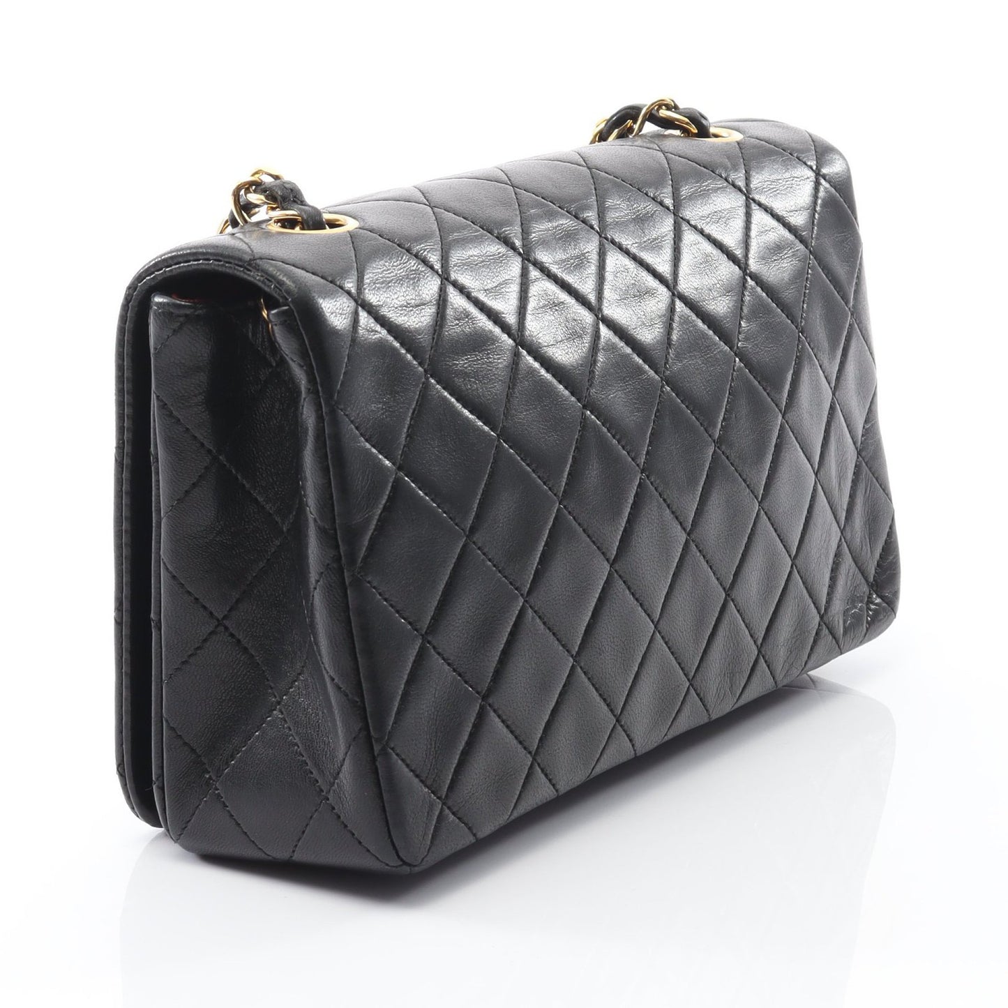 フルフラップ マトラッセ チェーンショルダーバッグ ラムスキン ブラック ゴールド金具 シャネル バッグ CHANEL