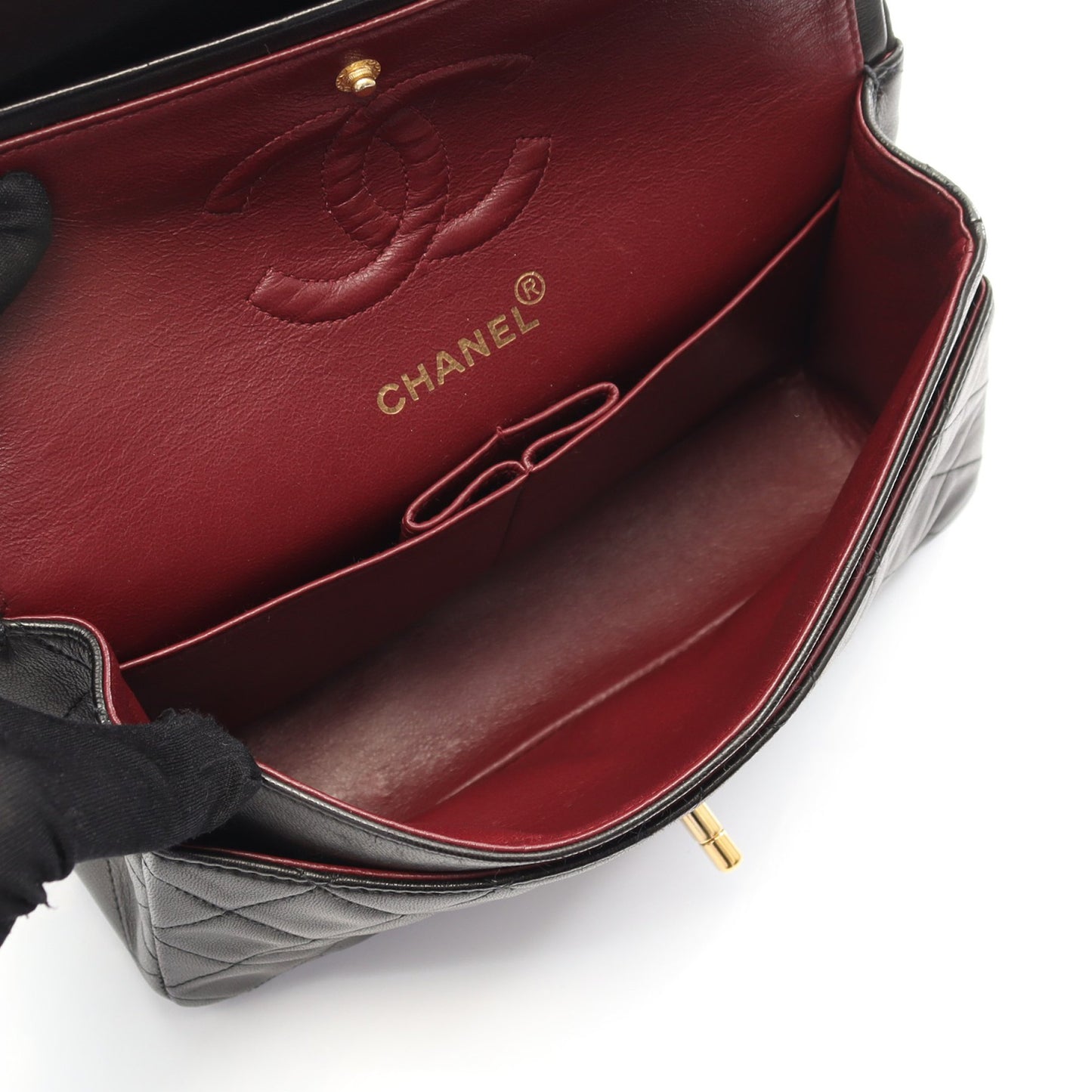 マトラッセ Wフラップ Wチェーンショルダーバッグ ラムスキン ブラック ゴールド金具 シャネル バッグ CHANEL