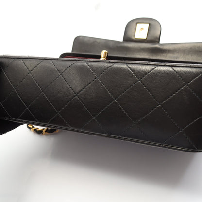 マトラッセ Wフラップ Wチェーンショルダーバッグ ラムスキン ブラック ゴールド金具 シャネル バッグ CHANEL