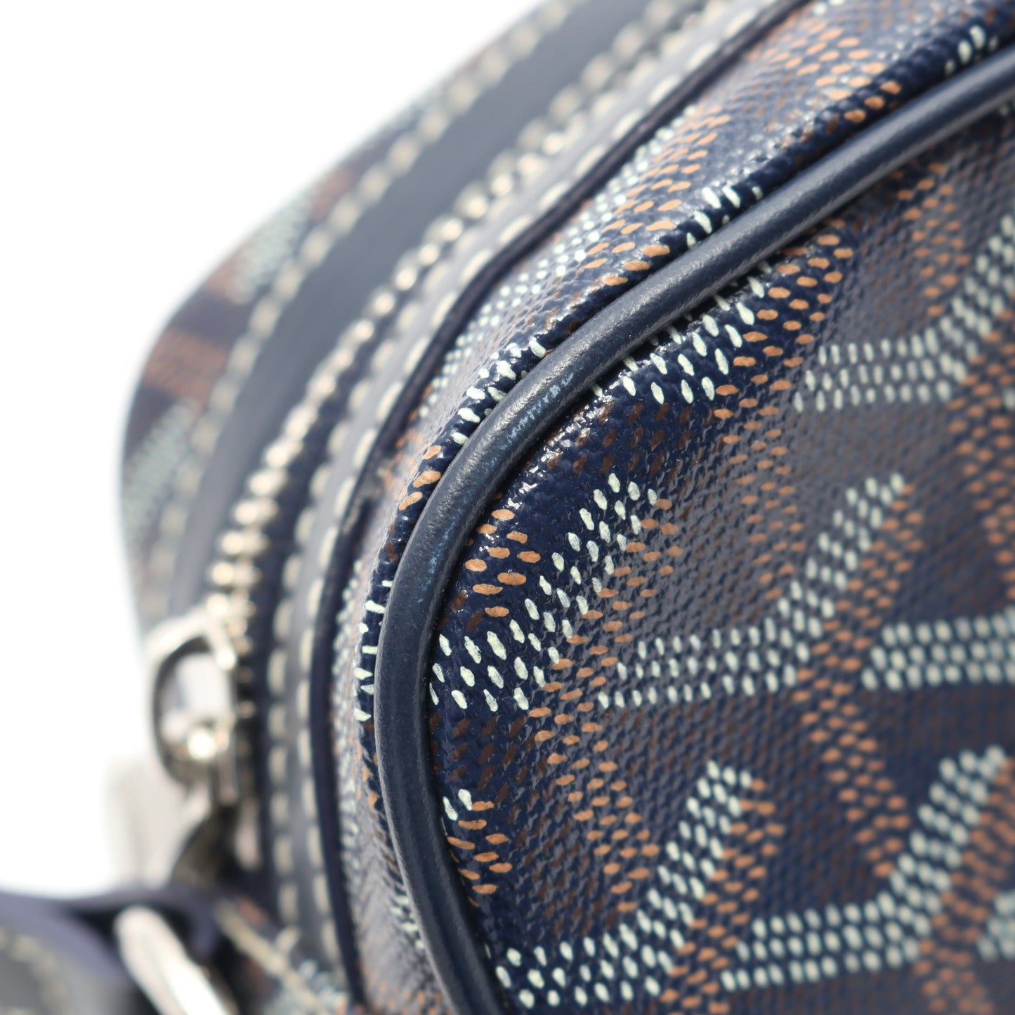 カップヴェールPM ショルダーバッグ コーティングキャンバス レザー ネイビー マルチカラー ゴヤール バッグ GOYARD