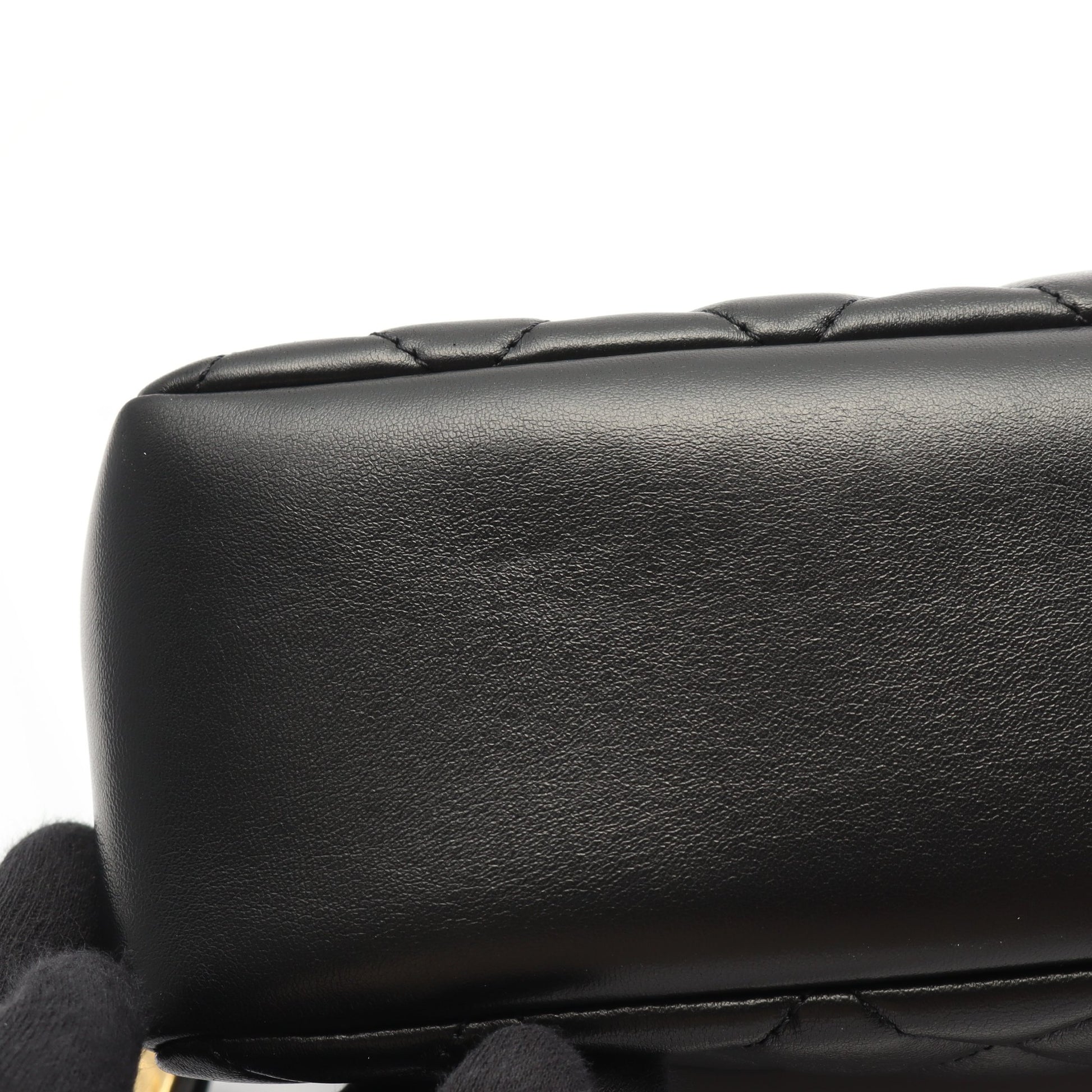 マトラッセ チェーンショルダーバッグ ラムスキン ブラック ゴールド金具 シャネル バッグ CHANEL