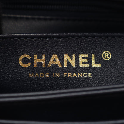 マトラッセ ハンドバッグ キャビアスキン ダークネイビー ゴールド金具 2WAY シャネル バッグ CHANEL