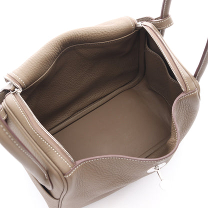 リンディ26 エトゥープ ショルダーバッグ トリヨンクレマンス グレーブラウン シルバー金具 W刻印 エルメス バッグ HERMES