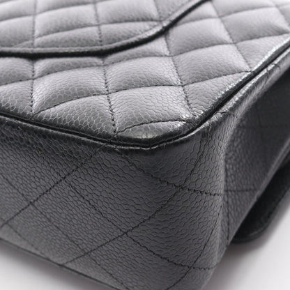 マトラッセ Wフラップ Wチェーンショルダーバッグ キャビアスキン ブラック ゴールド金具 シャネル バッグ CHANEL