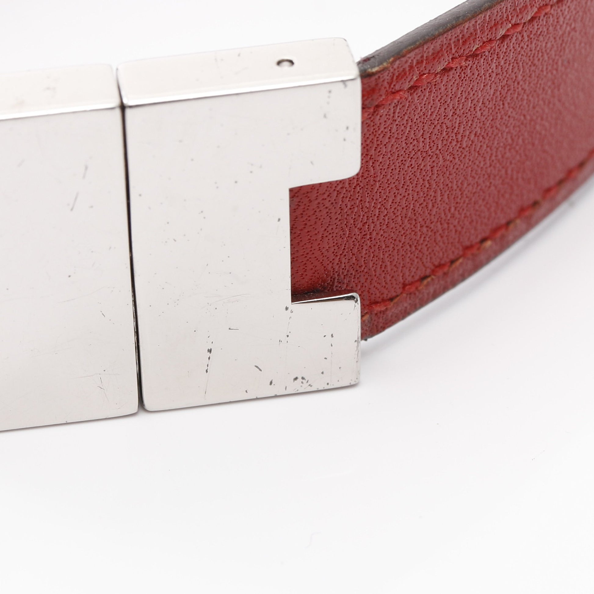 ルーリー ブレスレット レザー シルバー レッド パープル エルメス アクセサリー HERMES