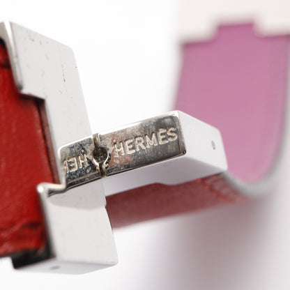 ルーリー ブレスレット レザー シルバー レッド パープル エルメス アクセサリー HERMES