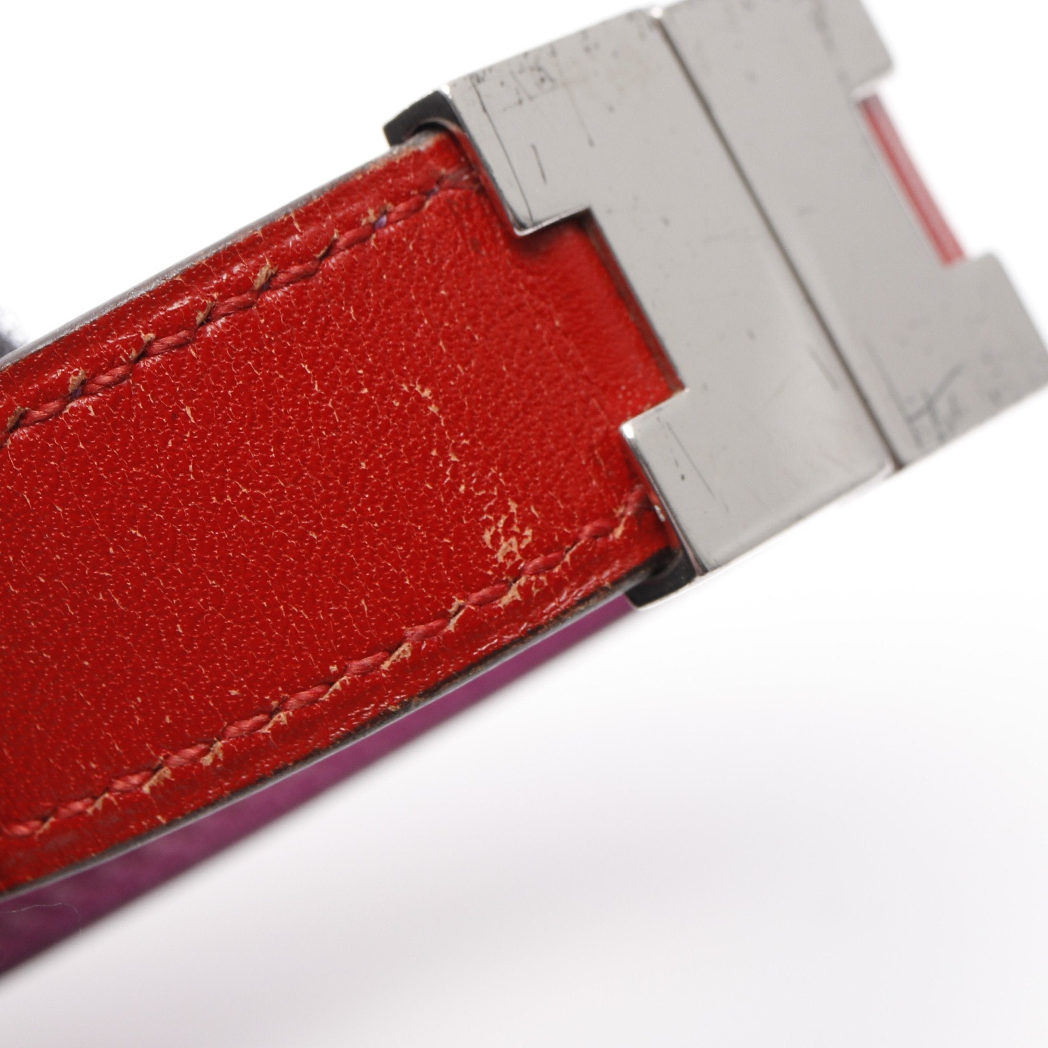 ルーリー ブレスレット レザー シルバー レッド パープル エルメス – RECLO