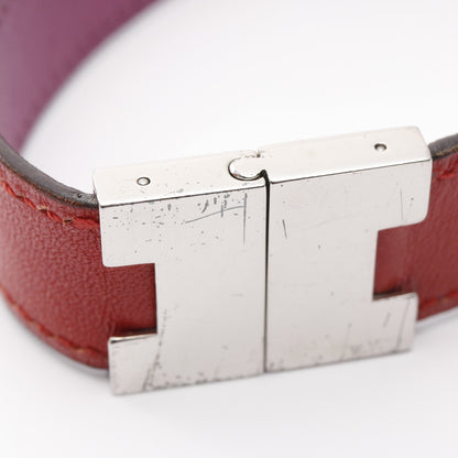ルーリー ブレスレット レザー シルバー レッド パープル エルメス アクセサリー HERMES