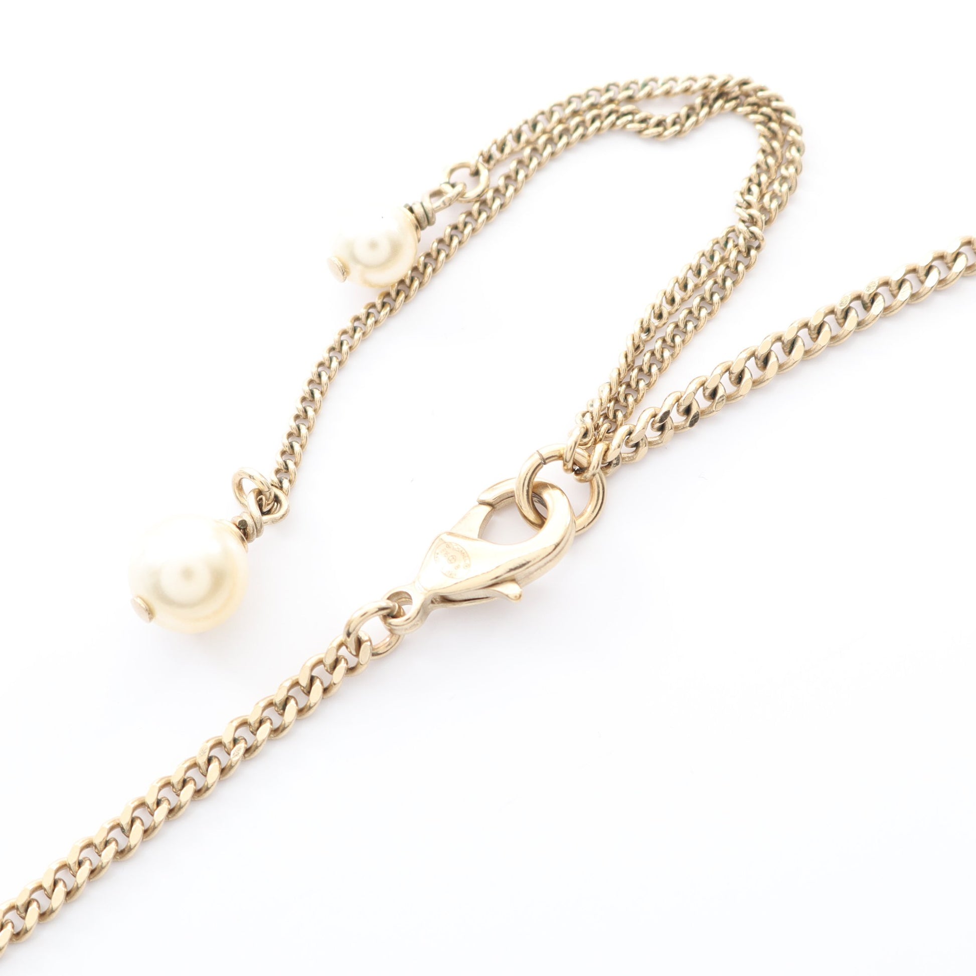 ココマーク ネックレス GP フェイクパール ゴールド ホワイト B16B シャネル アクセサリー CHANEL