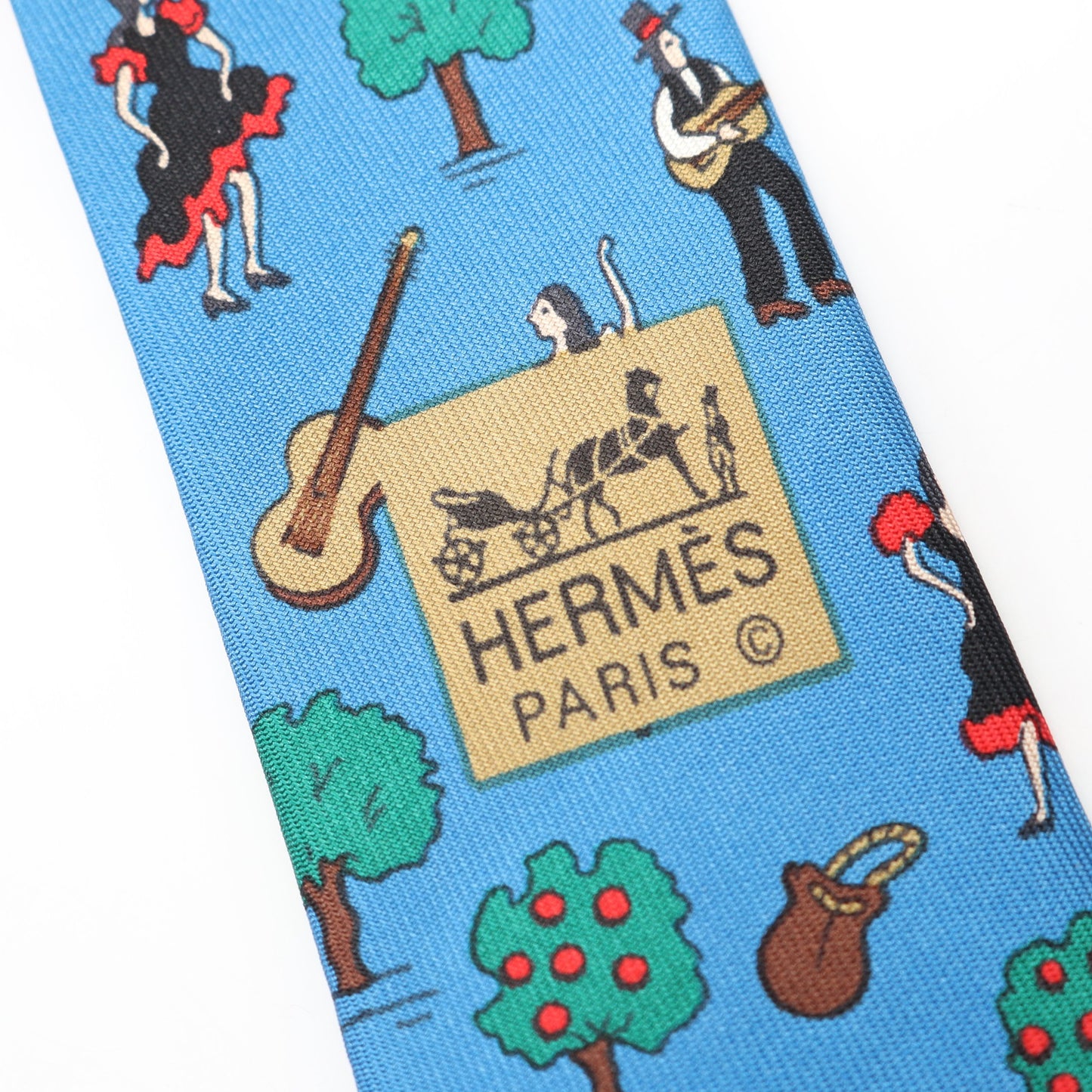 ネクタイ 総柄 シルク ブルー マルチカラー エルメス 財布・小物 HERMES