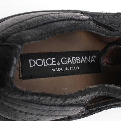 サマーシューズ サンダル レザー ブラック ドルチェアンドガッバーナ シューズ DOLCE&GABBANA