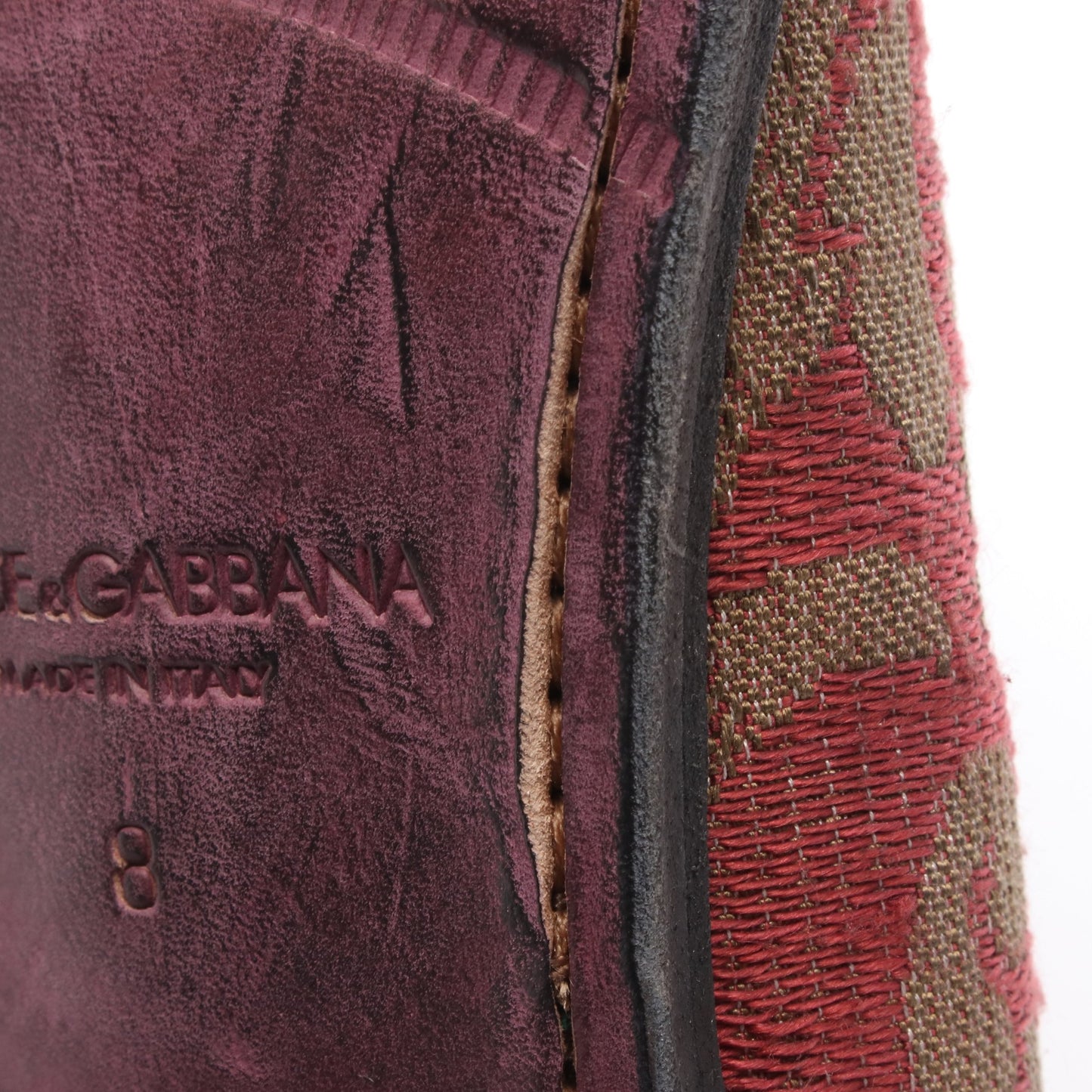 ジャガード ドレスシューズ 花柄 ファブリック レッド カーキブラウン ドルチェアンドガッバーナ シューズ DOLCE&GABBANA
