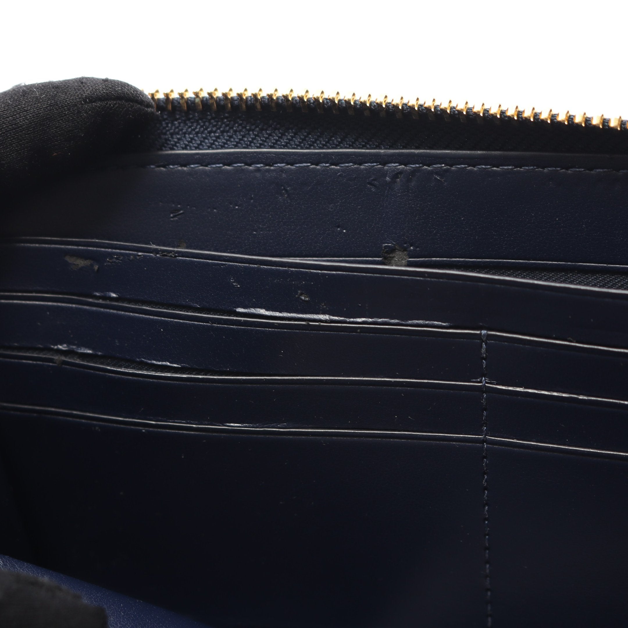 ラウンドファスナー長財布 レザー ネイビー コーチ – RECLO