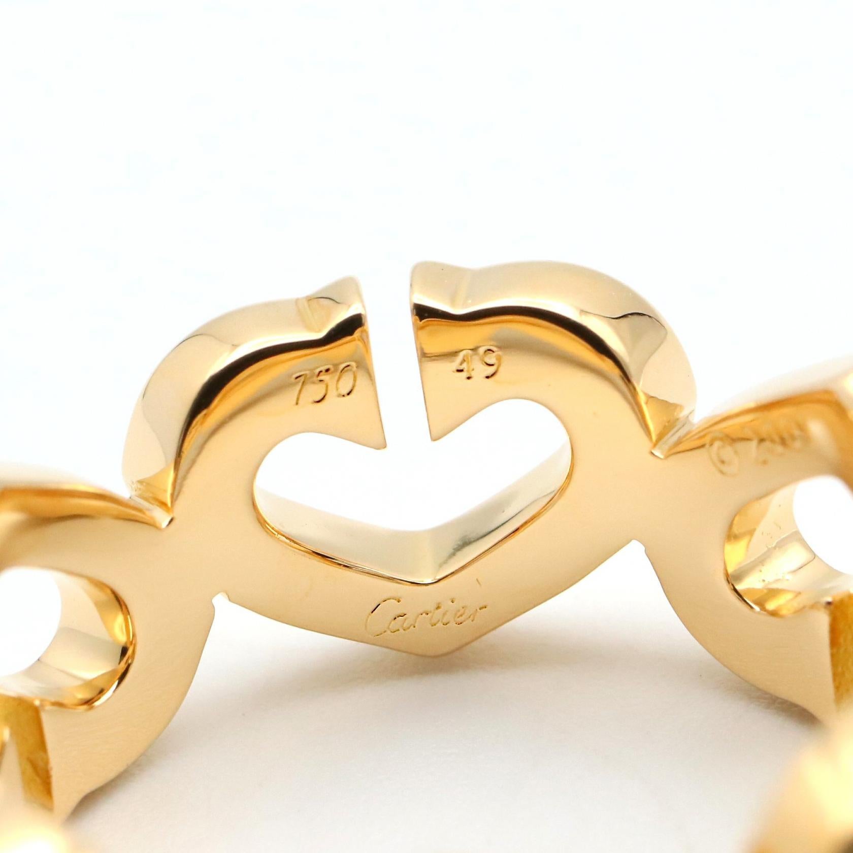 Cハート リング ダイヤ リング 指輪 K18YG ダイヤモンド クリア