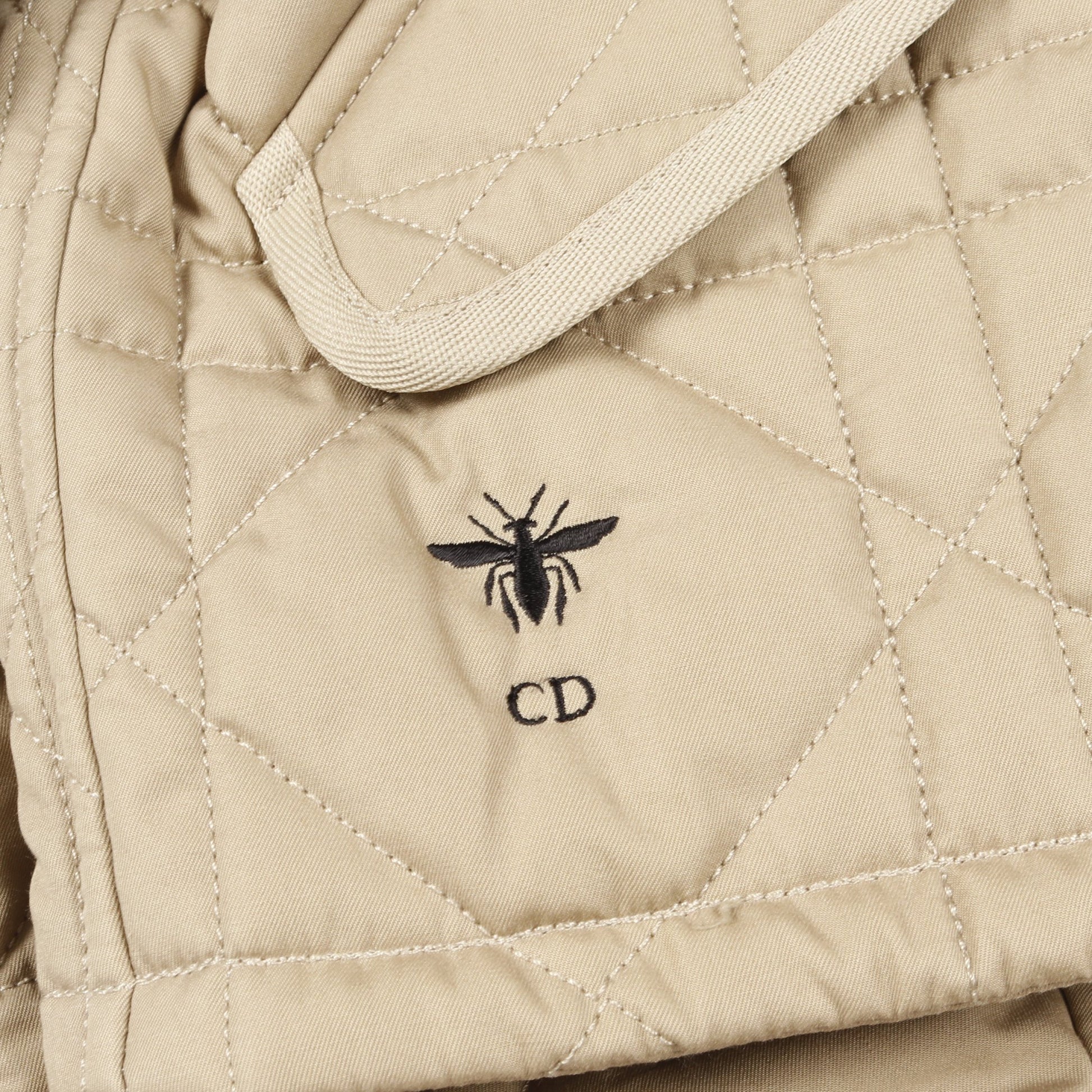 マクロカナージュ BEE刺繍 キルティングジャケット コットン カーキブラウン クリスチャンディオール アウター Christian Dior