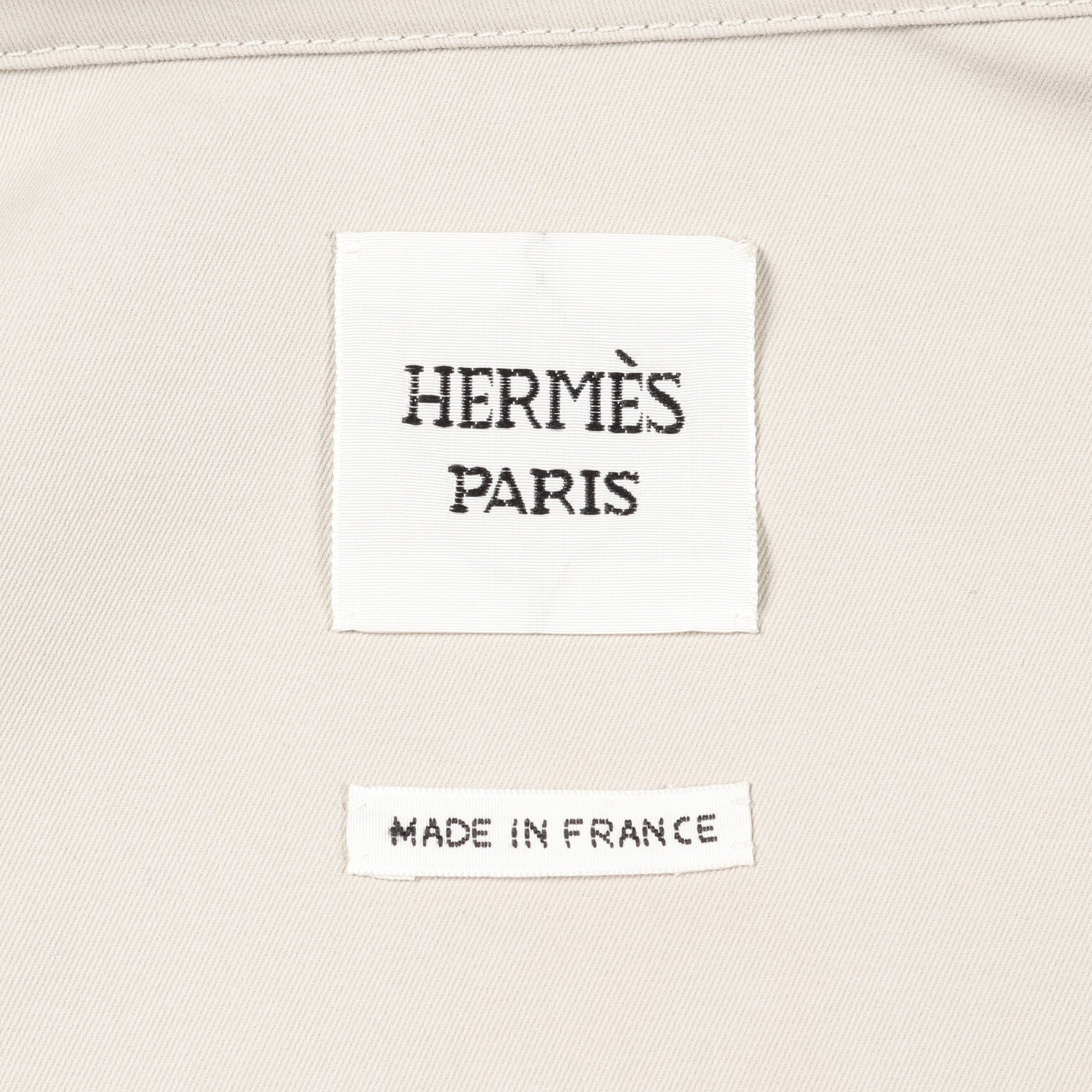 ブルゾン 総柄 コットン グレーベージュ オレンジ フード付き セリエボタン エルメス アウター HERMES