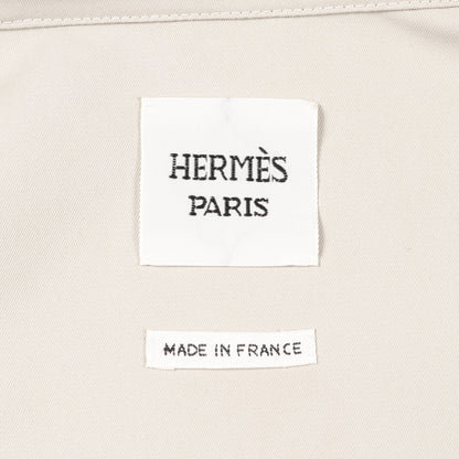 ブルゾン 総柄 コットン グレーベージュ オレンジ フード付き セリエボタン エルメス アウター HERMES