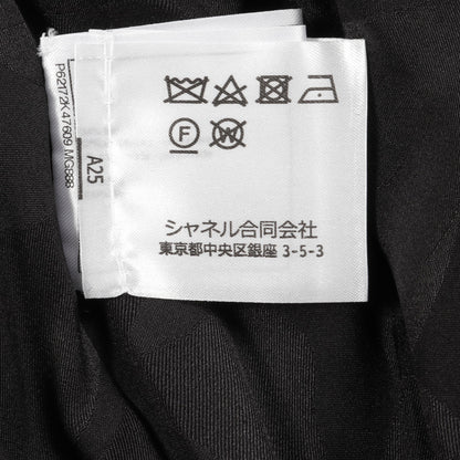 ココマーク ニット ブルゾン 総柄 ウール カシミヤ ブラック ホワイト 中綿 シャネル アウター CHANEL
