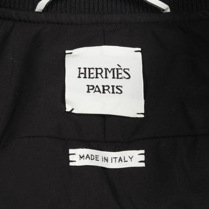 プレタ ブルゾン コットン レザー ブラック 切替え エルメス アウター HERMES