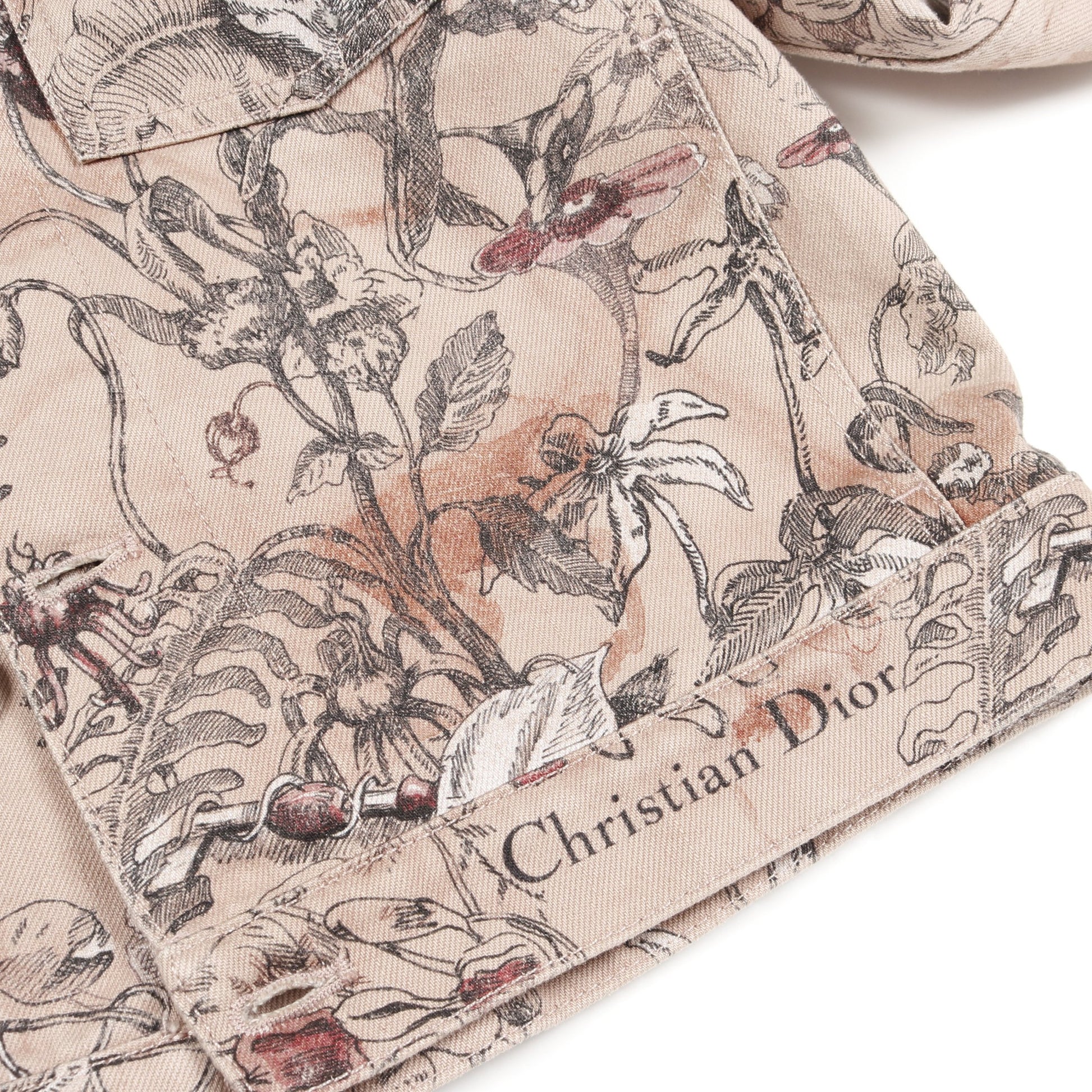 デニムジャケット ジャルダン マジック 刺繍 コットン ピンク クリスチャンディオール アウター Christian Dior