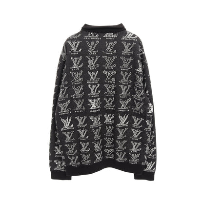 LVカートゥーンジャガードジップスルーブルゾン ジャケット コットン ブラック ルイヴィトン アウター LOUIS VUITTON