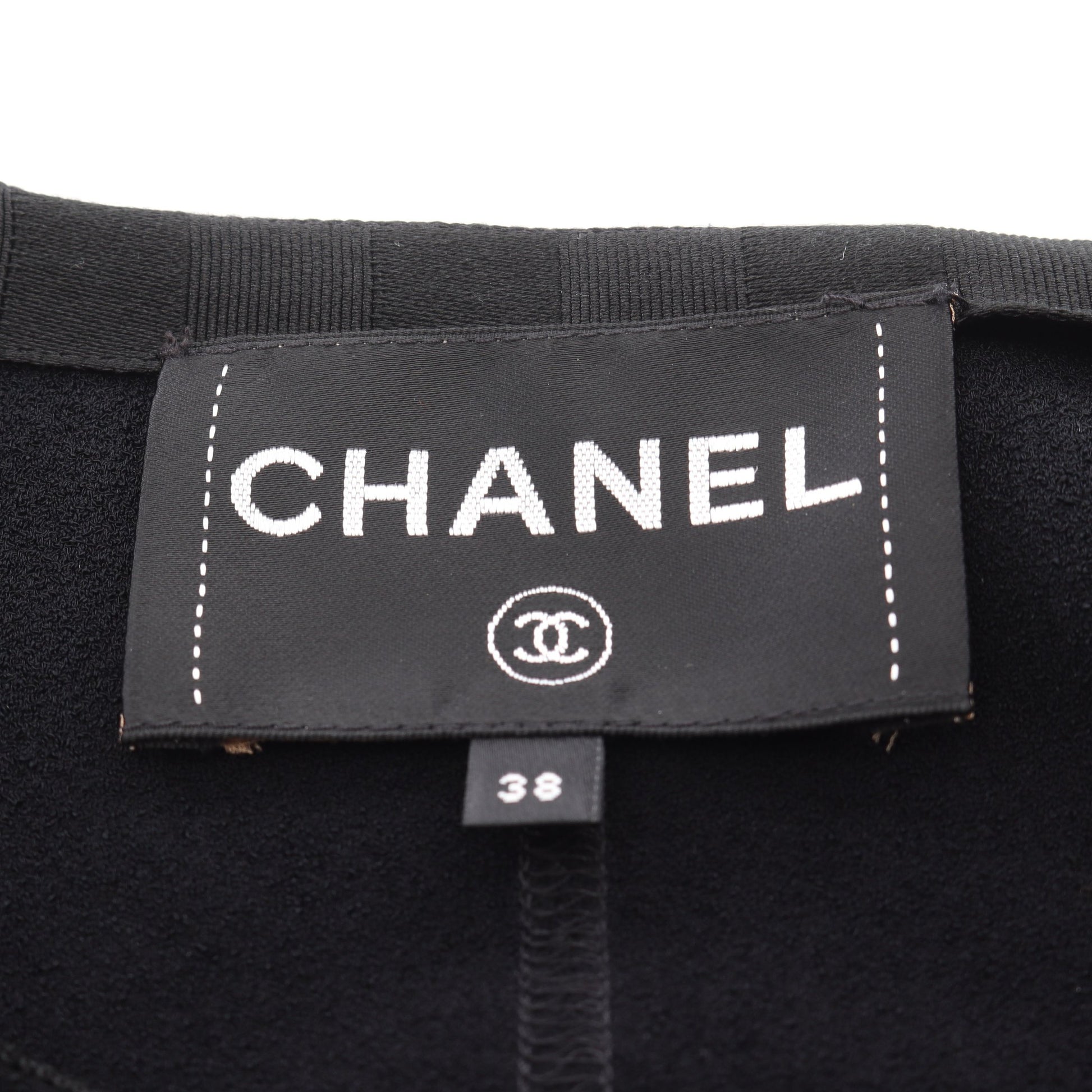 ココマークボタン ノーカラージャケット ビスコース ブラック シャネル アウター CHANEL