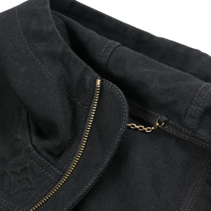 モノグラム ジップアップパーカー デニムジャケット コットン ブラック ルイヴィトン アウター LOUIS VUITTON