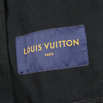 モノグラム ジップアップパーカー デニムジャケット コットン ブラック ルイヴィトン アウター LOUIS VUITTON