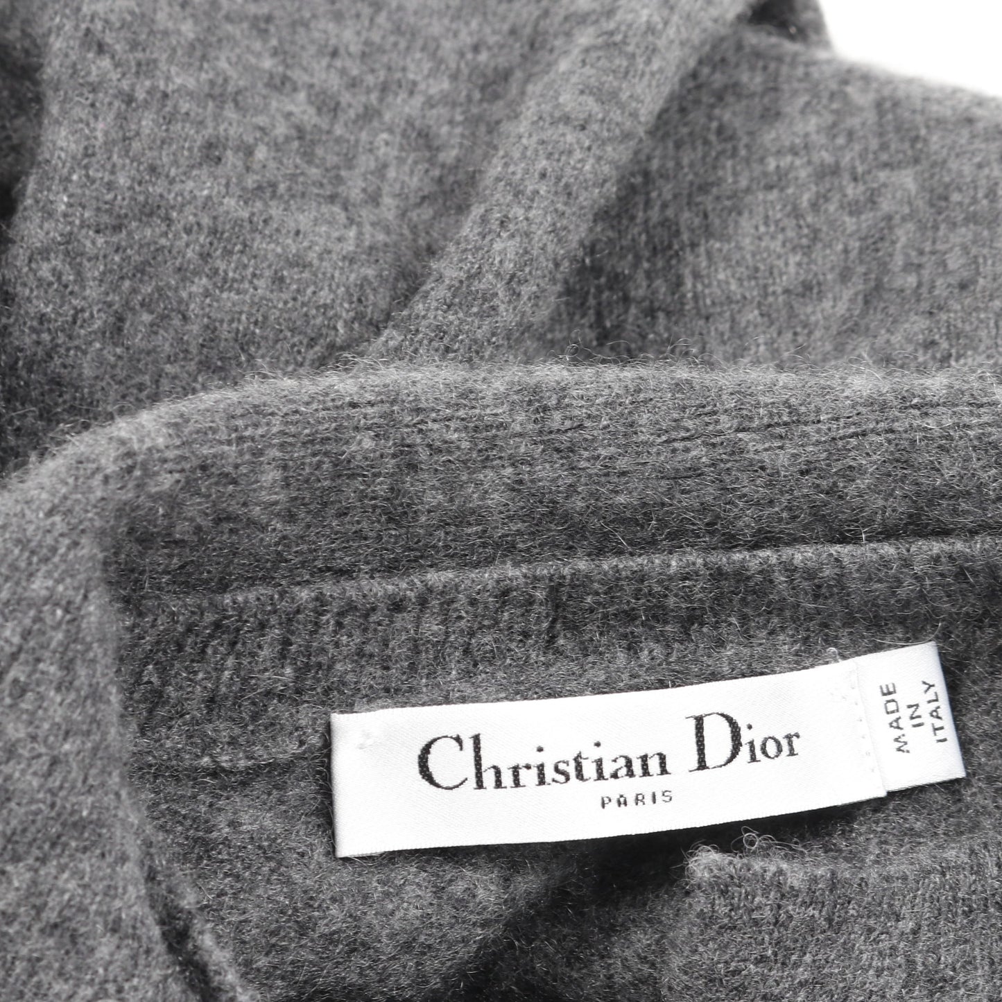 CDロゴ パールボタン ニット カシミヤ グレー クリスチャンディオール トップス Christian Dior