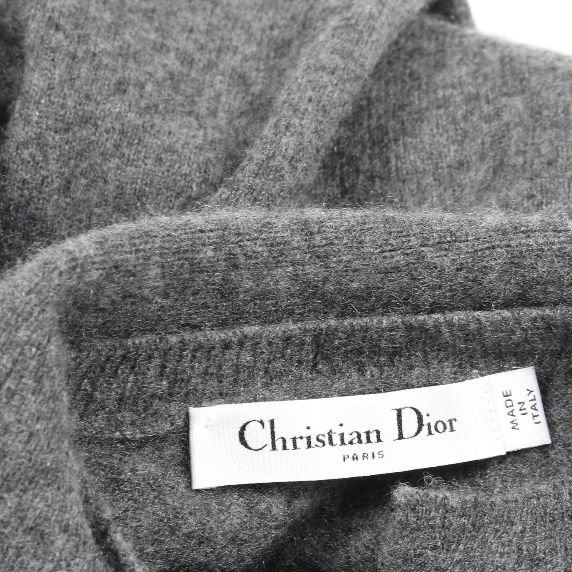CDロゴ パールボタン ニット カシミヤ グレー クリスチャンディオール トップス Christian Dior