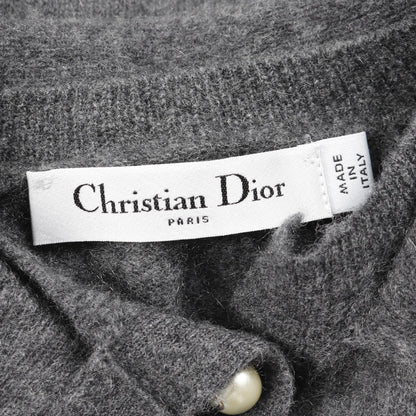 CDロゴ パールボタン ニット カシミヤ グレー クリスチャンディオール トップス Christian Dior