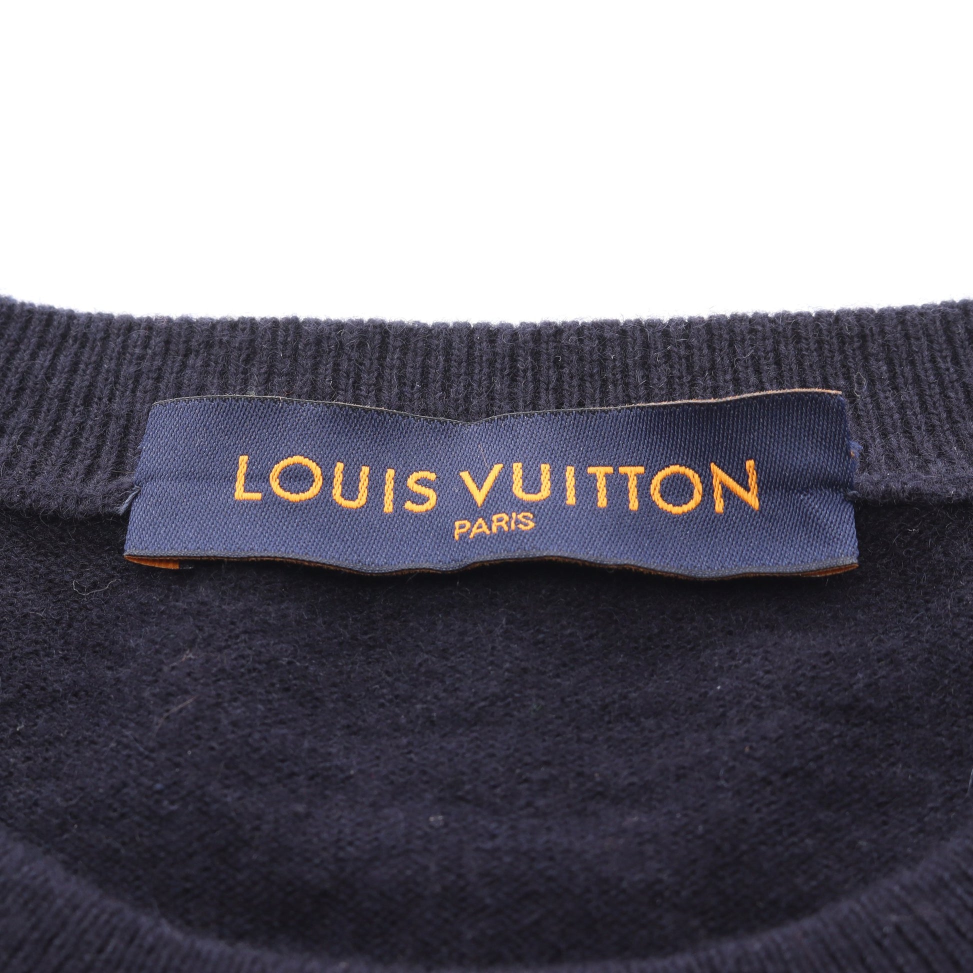 LOUIS VUITTON × NIGO インタルシアジャカード ドラゴン グラフィック ニット クルーネック カシミヤ ネイビー マルチカラー ルイヴィトン トップス LOUIS VUITTON