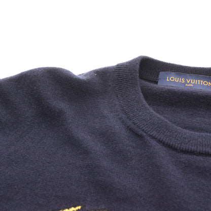 LOUIS VUITTON × NIGO インタルシアジャカード ドラゴン グラフィック ニット クルーネック カシミヤ ネイビー マルチカラー ルイヴィトン トップス LOUIS VUITTON