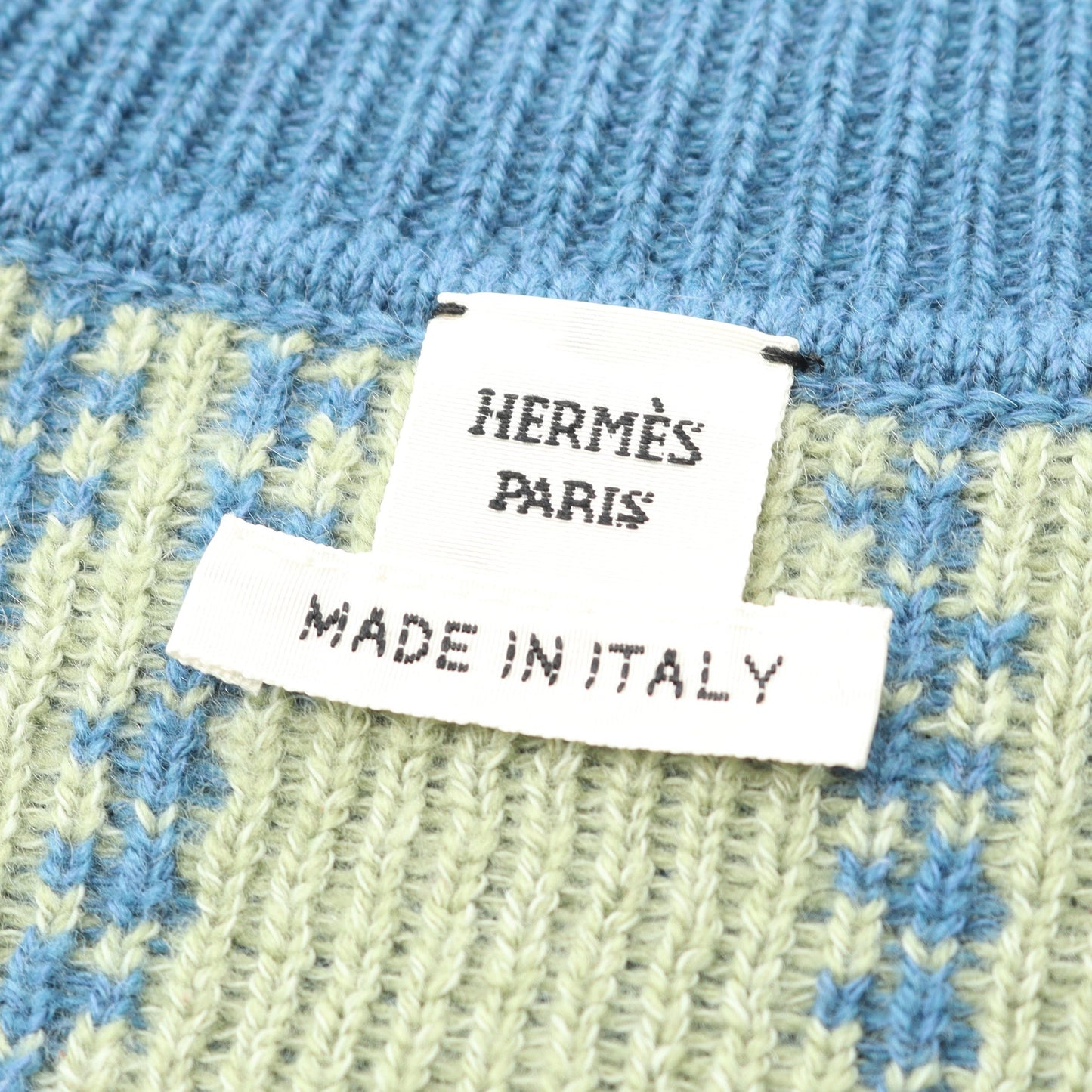 Brides de Gala カーディガン Vネック 刺繍 カシミヤ ブルー ライトイエロー エルメス トップス HERMES