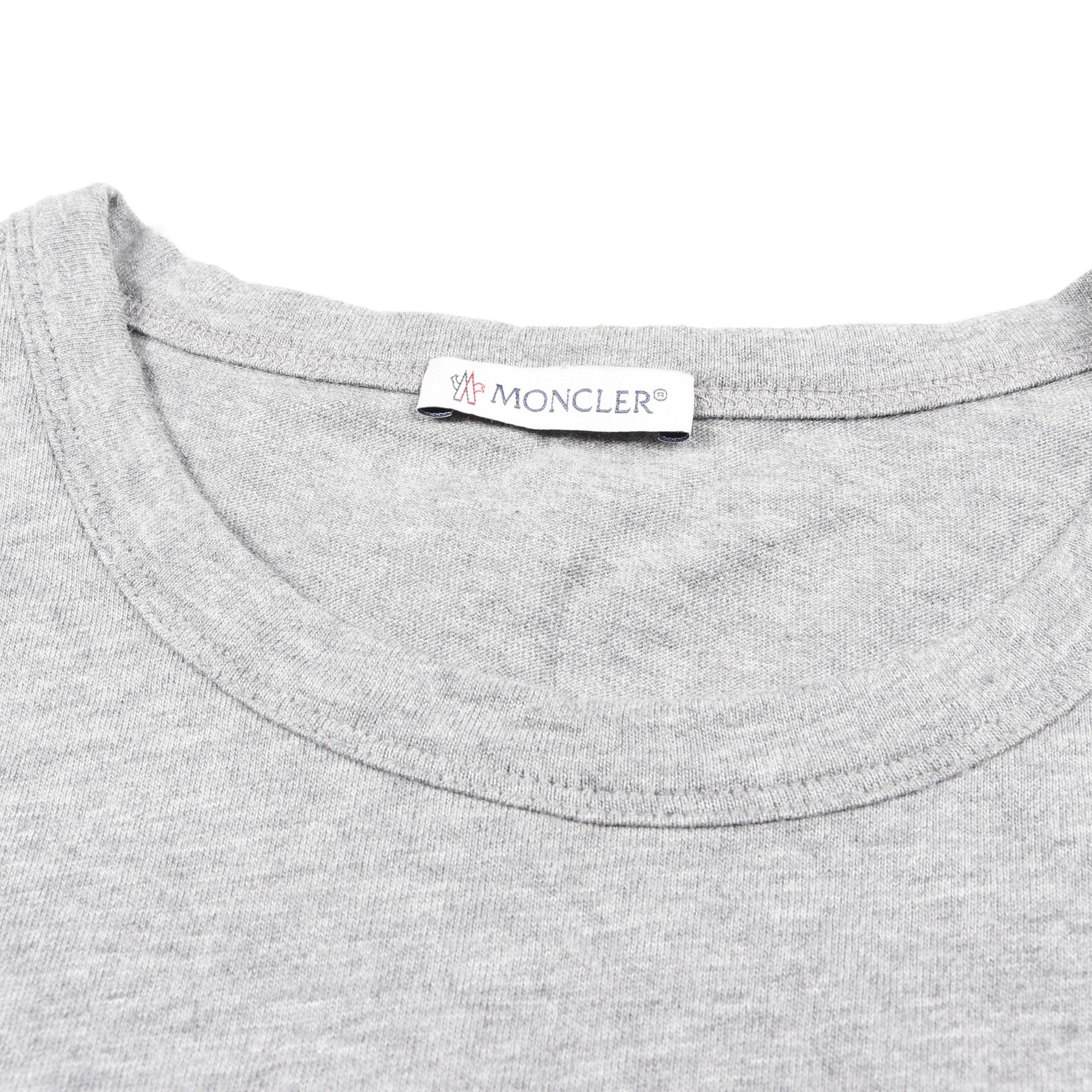 ロゴ Tシャツ クルーネック 半袖 コットン グレー レッド ネイビー モンクレール トップス MONCLER