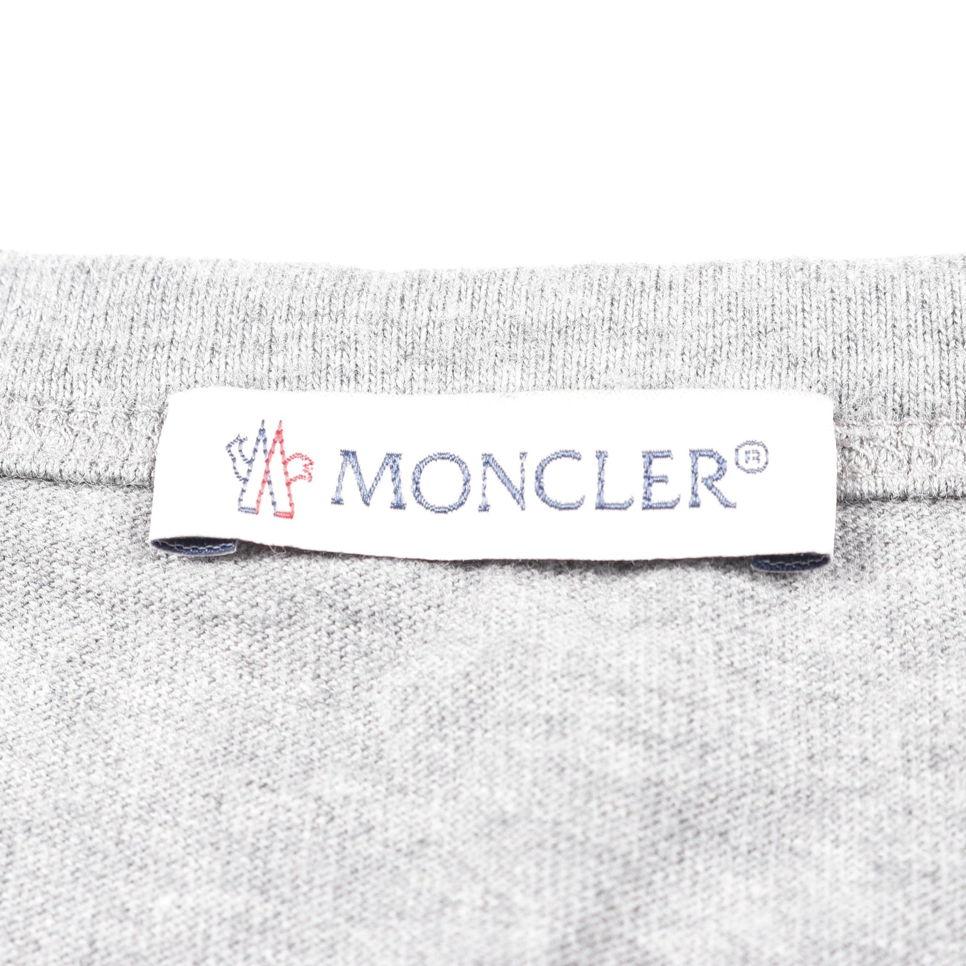 ロゴ Tシャツ クルーネック 半袖 コットン グレー レッド ネイビー モンクレール トップス MONCLER